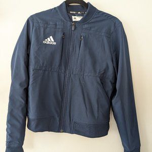 Adidas | Women's Navy Blue Zip Up Bomber Jacket - Size Small